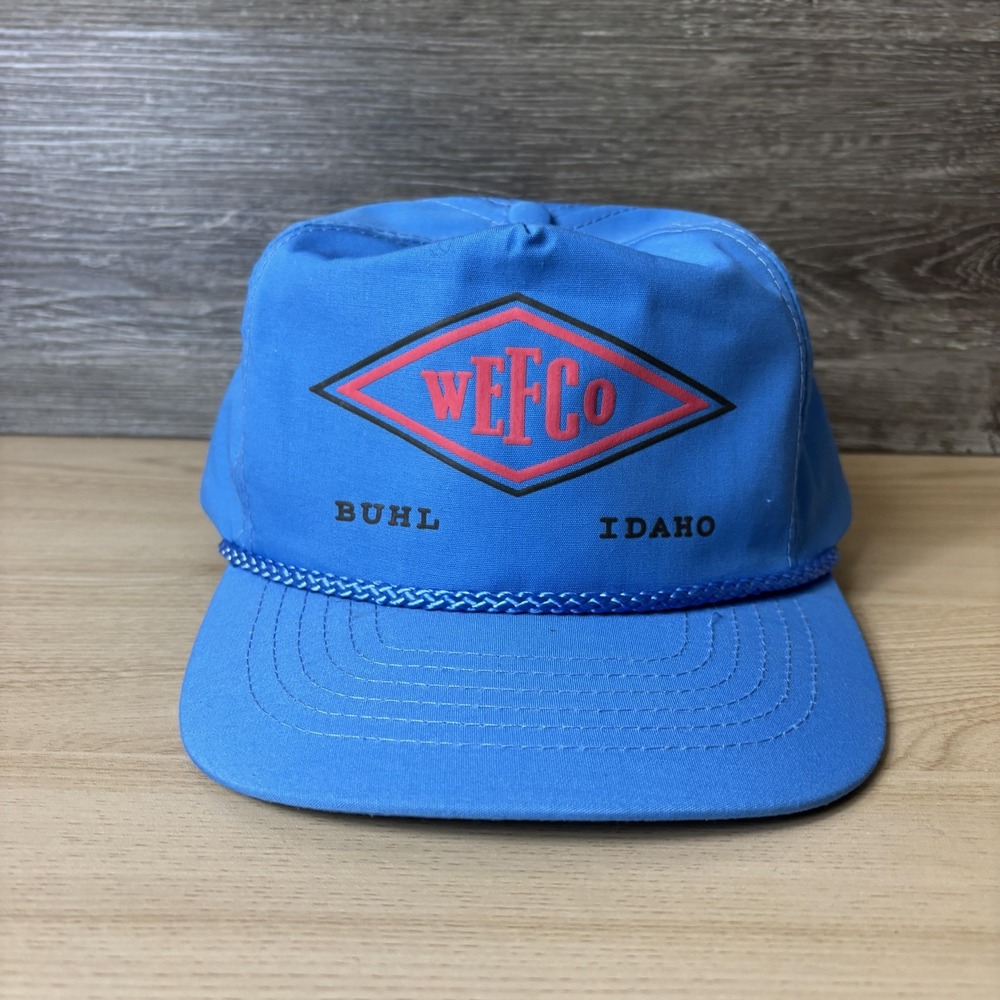 WEFCO Buhl Idaho Hat Cap Strap Back Blue Rope Foam Front 5 Panel Mens Otto Cap
